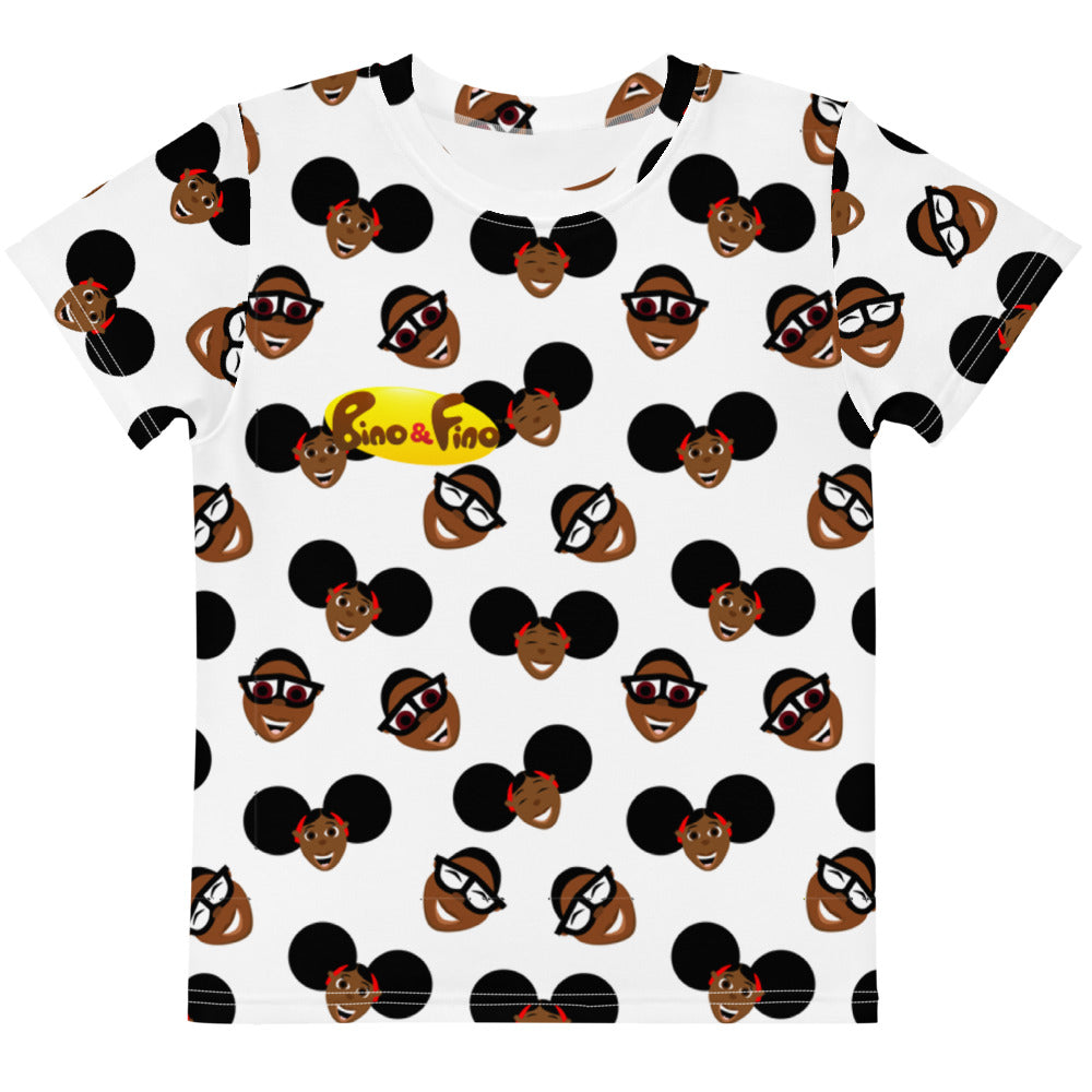 Bino and Fino Hey! White Kids crew neck t-shirt