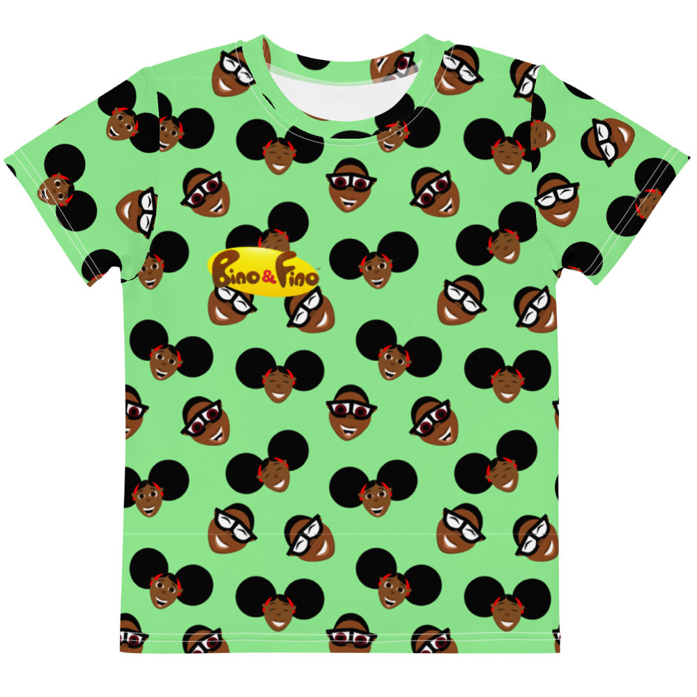 Bino and Fino Hey ! Green Kids crew neck t-shirt